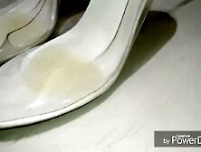 Footjob cum in shoes and cum on feet large load