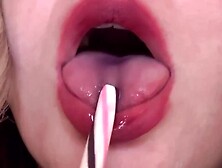 UP CLOSE - ASMR blowing on Candy Cane