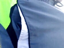 Hairy Bear Jerks Off on a Public Beach - Big Cum S