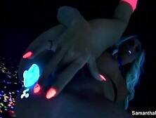 Samantha gets off in this super hot black light solo