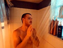 Redhead Amateur Edges His Partially Hard Cock And Moans For You After Taking A Shower