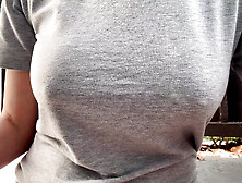 Italian Big Tits Milf Artemisia Love Smoking outdoor and showing her big horny boobs