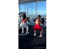 Fucking With Her Friend in POV Gym Threesome - Threesome with big ass busty brunettes