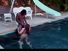 Asian Blows Black Cock Poolside