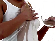 SILKY SLIP N SLIDE Blonde Bombshell Slathers Up for LongHaired Lovers Steamy Session!