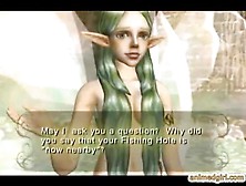 Elf hentai kissing and lesbian sex