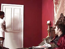 Lovely Brunette Sex Bomb Nurse Fucks Her Patient Reverse Cowgirl Style in Bed