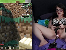 Minecraft Lets Play 1! Nerdy Egirl Plays Survival Multiplayer With Fuck Machine!