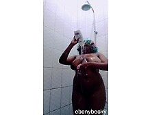 Solo Black Becky taking a sexy shower in a bath
