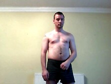 Standing up flesh light play whilst watching porn