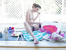 Emma Is Nudist Who Loves To Paint Fully Naked