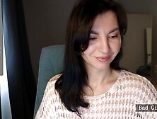 Very pretty skinny brunette web solo milf