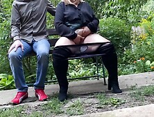 Pervert son-in-law watches mother-in-law masturbates in public park