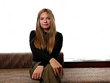 Blonde Spanish teenie skank takes two pricks during her casting