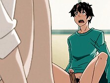 Watch this kinky animated porn with a horny brunette mommy with big tits and hairy pussy getting wild with a cock in between her