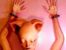 Anime catgirl gets fucked by a sex machine, furry animation 3d.