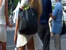 Naked ass in a silly upskirt