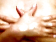 Oily Ebony Bombshell Masturbates in Her Bathtub