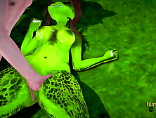 Furry Asian Cartoon - Lizard x Human Wolf Fingering and Boobjob (Uncensored) - Asian Thai Manga hentai Game Porn Yiff