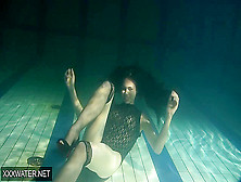 Shaved Brunette Sissy Irina Polcharova Naked In Pool