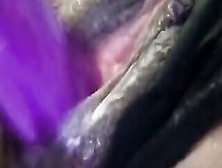 Black Getting Boned By Her Purple Vibrator