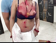 Stepbrother-In-Law Opened Stepsister-In-Laws Blouse During Holi