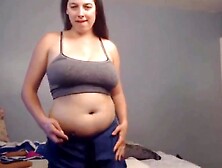 Chubby Leia Swift with large natural tits and hairy pussy