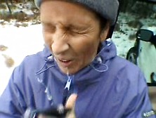 blow job in the snow