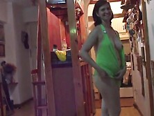 Cute Green Dress Comes Off