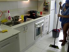 horny German  and his Syrian Refugee cleaning maid