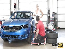 Rim4K Buzzed Bitch Is Going To Lick Mechanics Anus Right By Broken Car