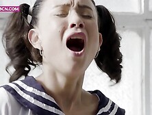 hard-core squirting cumming with teenie cosplay japan cosplay, thai brunette with pigtails squirt climax wet couch