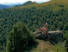 Cream Pie on Top of the Mountain - Public Sex in Nature