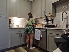 Thick & curvy stoner Cleans apartment,  Smokes & gets bare