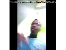 Gangbangers running educate on dope fiend in public washroom