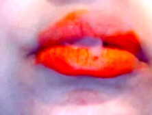 Orange Lips smoke with Latex Glove