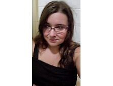 Shy Gal Pees in Public Restroom.