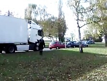 Hot Blonde French Granny Fucked In A Public Park