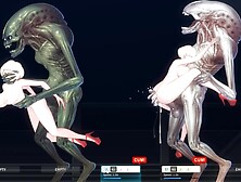 2B NIER WITH BIG MONSTER ALIENS ALL ANIMATIONS