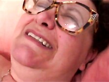 Old obese woman has solo sex in her daybed with a sex toy