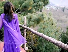 Randi Smoking in verandah of Himalayan restaurant