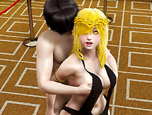 Marika in Black Dress - Rule34 3D Animation with Huge Tits,  Desk Cunnilingus,  and Intense Fingering