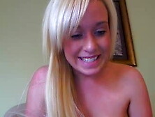 Blonde masturbating with a massager...