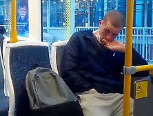 Scally Hands In Trackies - Public Wanking On Tram