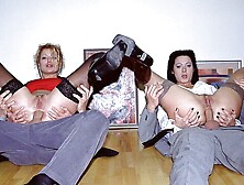 Good face fucking session and anal pound with Sandra and Mimi