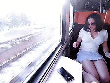 Very Risky Sex In Public On A Train With A Beautiful Woman