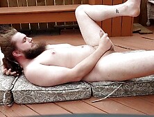 Guy Jerking Off On The Deck Under The Scorching Sun