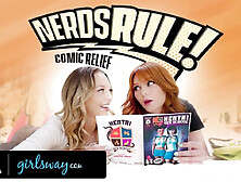 College Geeks Lacy And Lily Are Turned On After Reading Hentai Comics