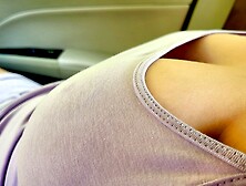 Masturbating With Sexy Busty Babe In The Car