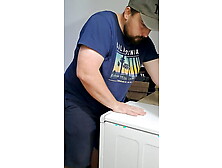 Sexy Bearded Guy Makes A Dishwasher For Him To Rub His Cock